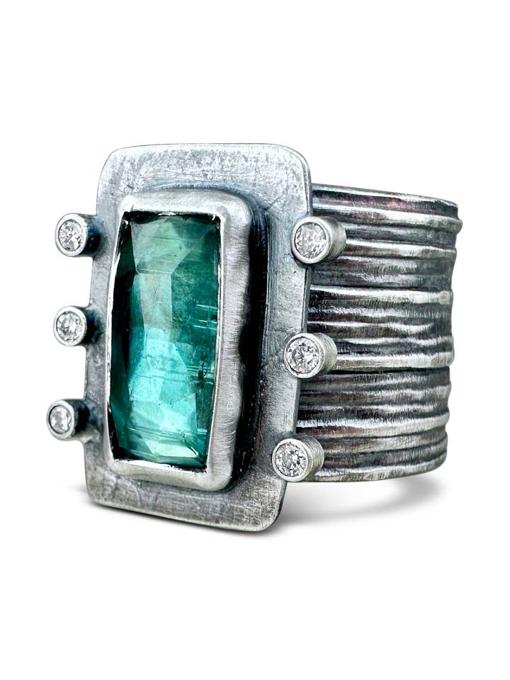 Six Point Ribbed Band-adjustable for wholesale by Austin Titus Studio