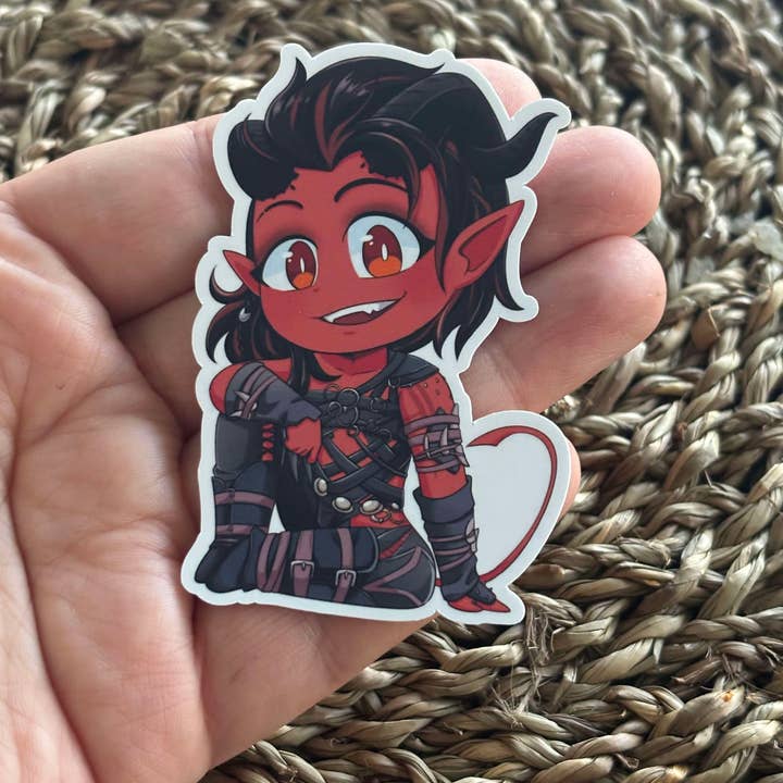 Nordic Book Adventure - Vente Autocollants pour téléphone et ordinateur portable - Karlach - Baldurs Gate 3 - Autocollant1