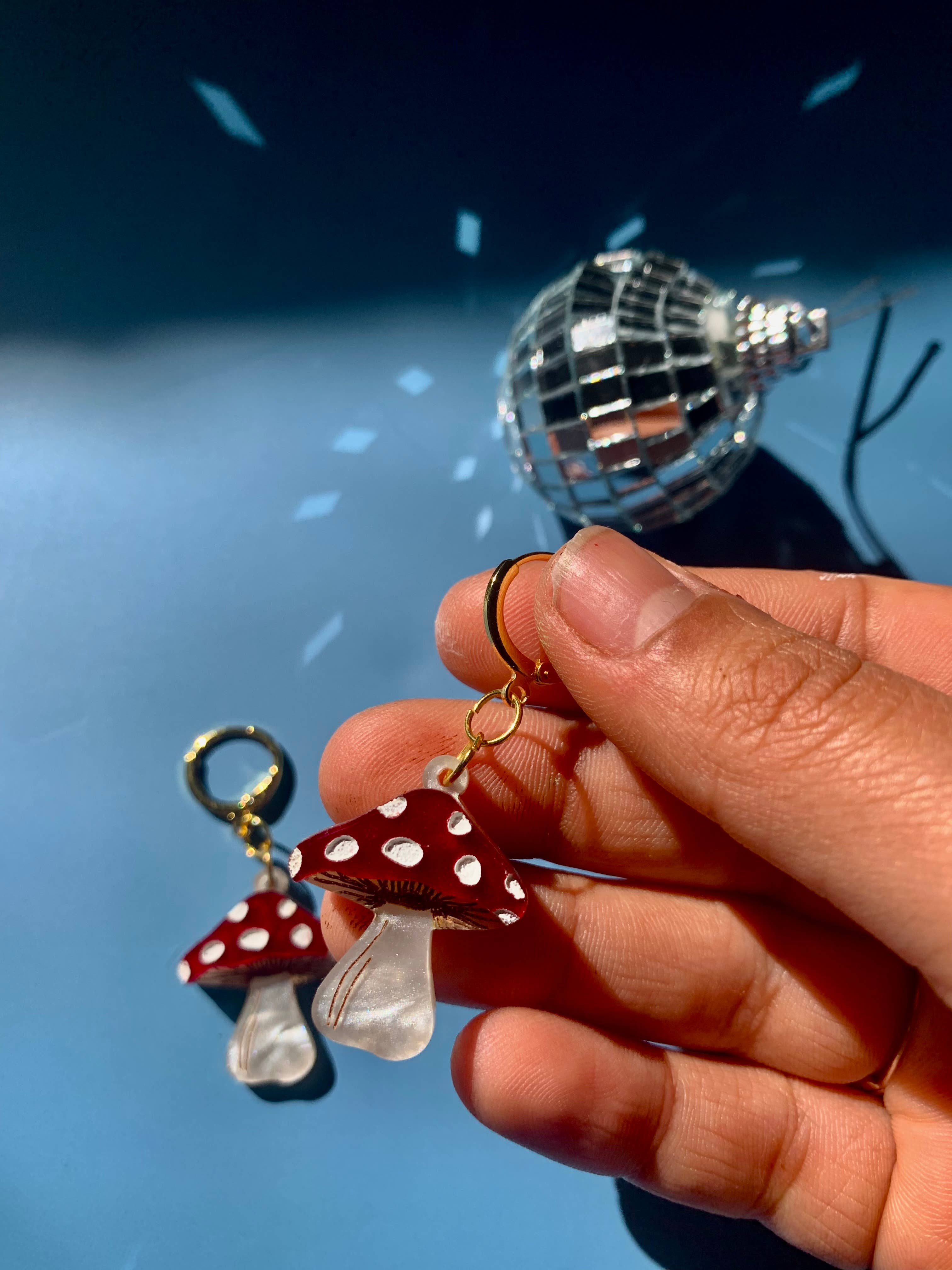 Not Picasso - Wholesale Huggie Earrings - Mini Mushrooms3