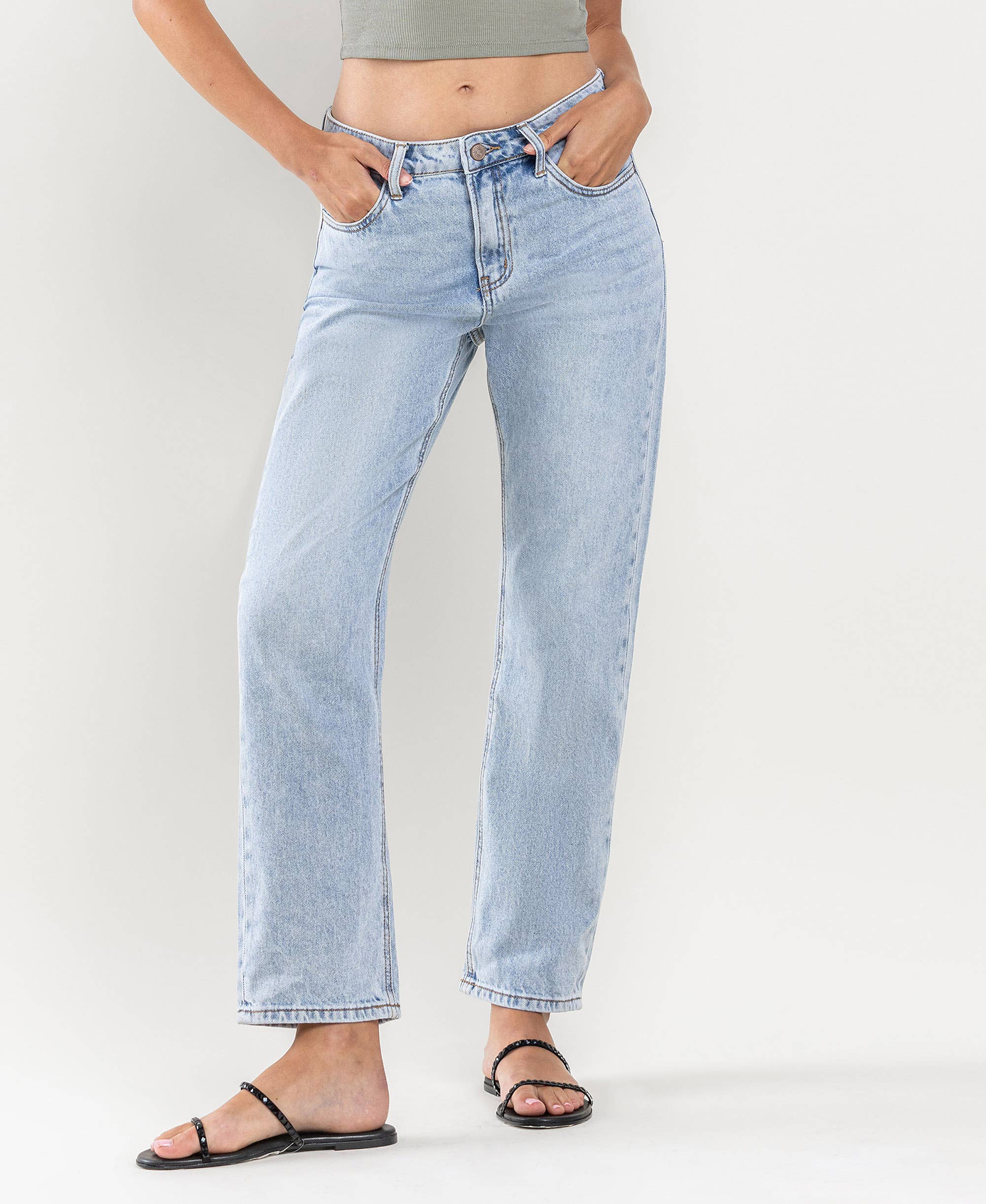 SUSTAINABILITY HIGH RISE ANKLE STRAIGHT JEANS LV1131 for wholesale on Faire1