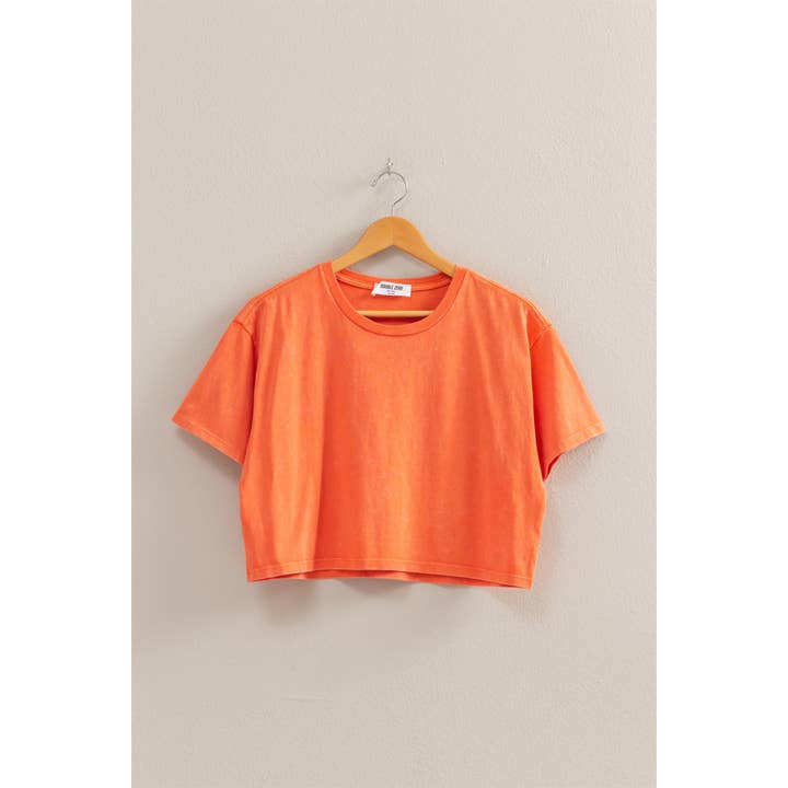 HYFVE - Wholesale Shirt - Women's - DZ25A903-Washed Cropped T Shirt