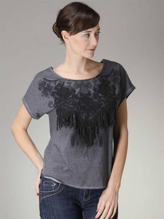 Short Sleeve re-active washed Scoop neck Embroidered tee for wholesale by Urban X Apparel