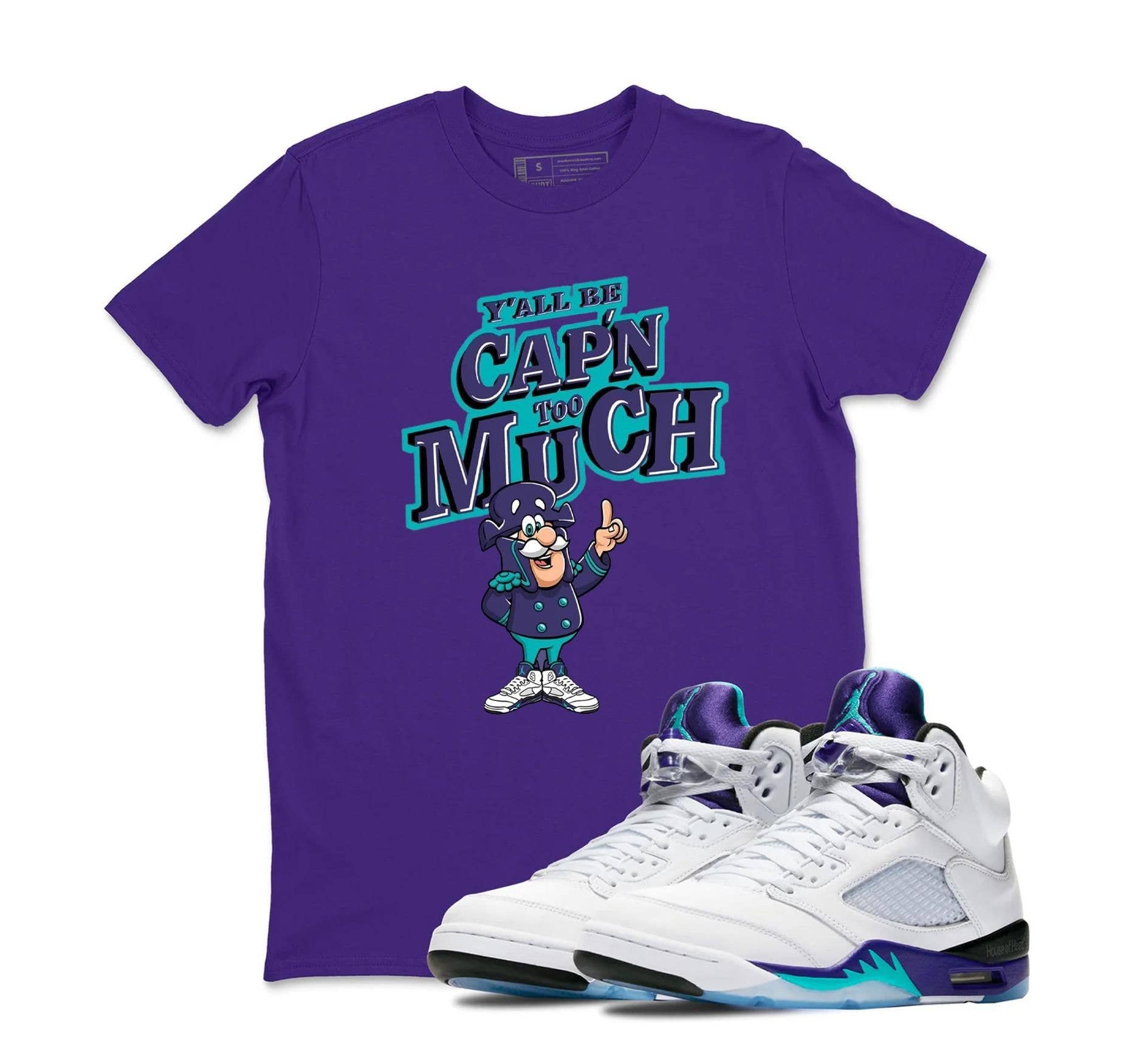 TheKingShirt - Wholesale Graphic Sweatshirt - Women's - Sneakerhead C Captain T-Shirt for Jordan 5 Grape2