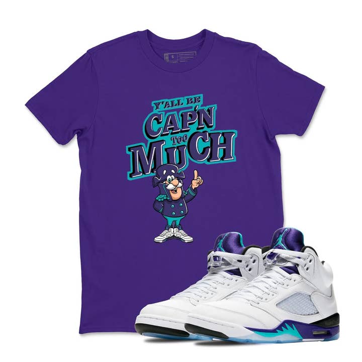 TheKingShirt - Wholesale Graphic Sweatshirt - Women's - Sneakerhead C Captain T-Shirt for Jordan 5 Grape2