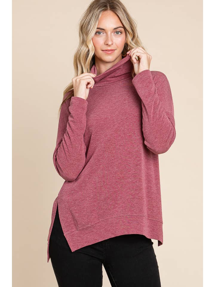 Emerald Collection - Venta al por mayor Sudadera - Mujer - ETK-8697 Jersey con cuello vuelto en dos tonos8