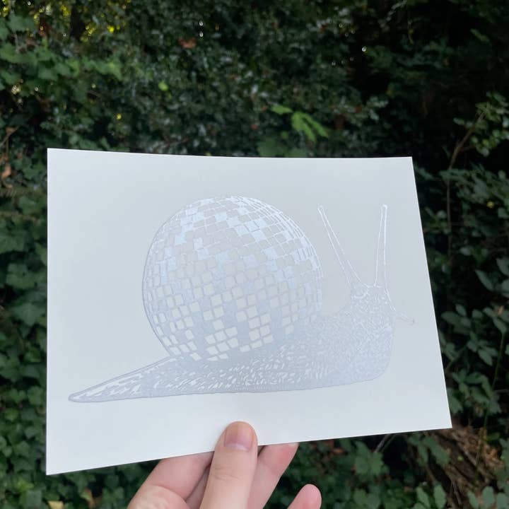 Augury Press – wholesale Art print – Disco Snail Linocut Print1