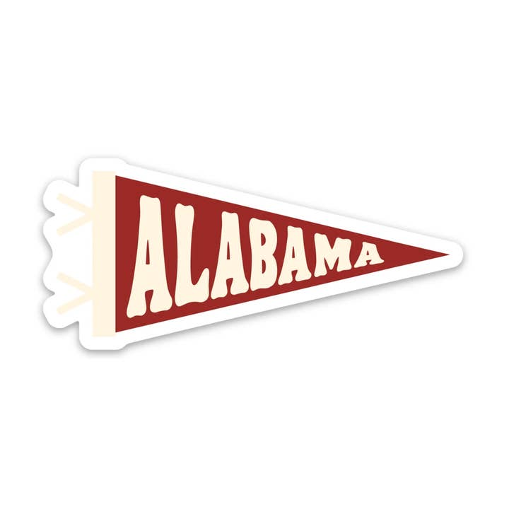 Alabama Pennant Sticker for wholesale by Aster and Arden