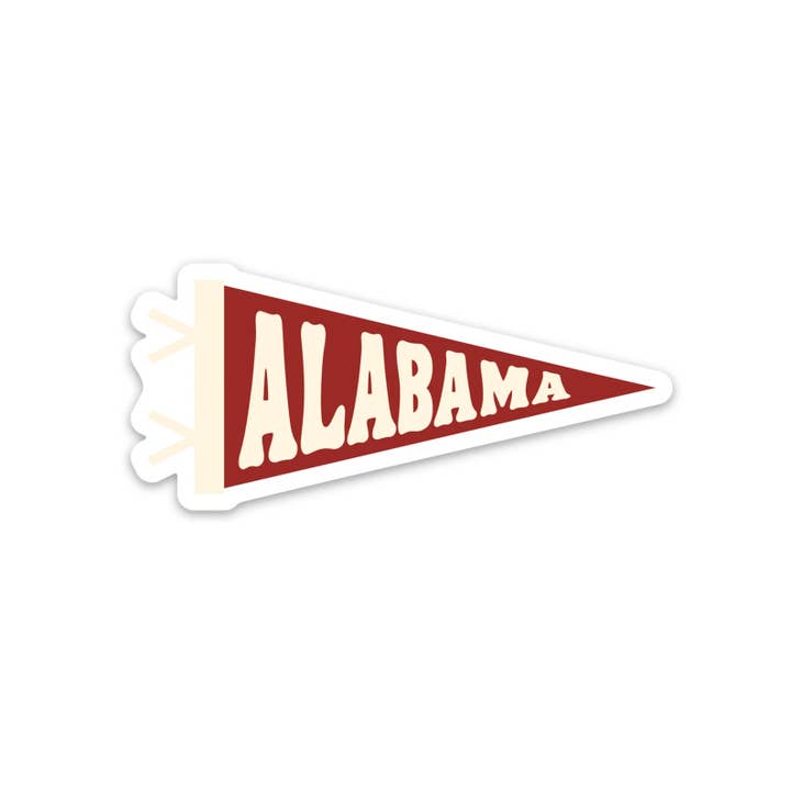 Alabama Pennant Sticker for wholesale by Aster and Arden