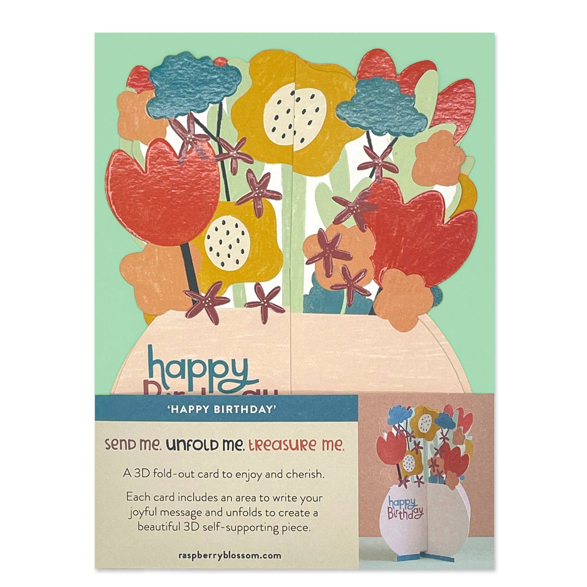 Raspberry Blossom - Wholesale Birthday Card - Flowers (TRS03)2