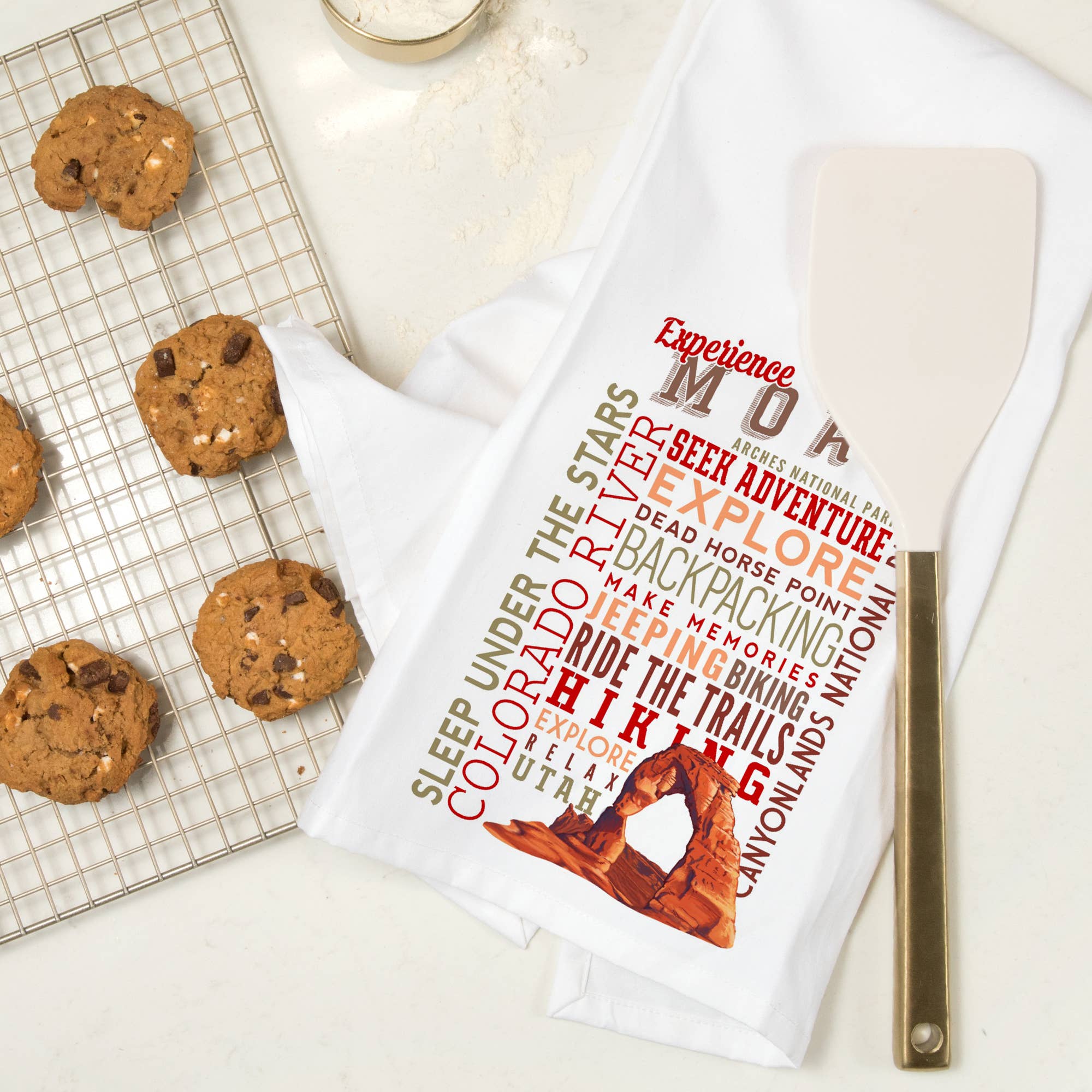 Lantern Press - Vendita all'ingrosso Strofinacci - CANOVACCIO BIOLOGICO Experience Moab, Utah, Tipografia6