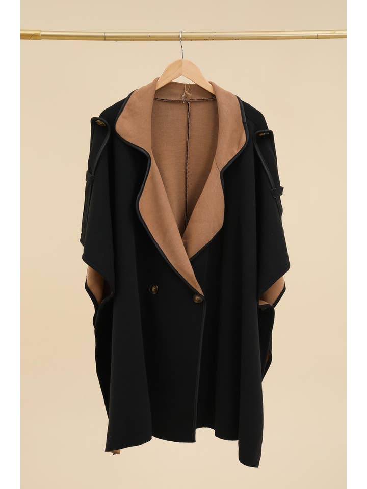 LÉA & LUC – Engroshandel Frakke - Dame – Løs og flydende jakke med poncho-stil fra LÉA & LUC