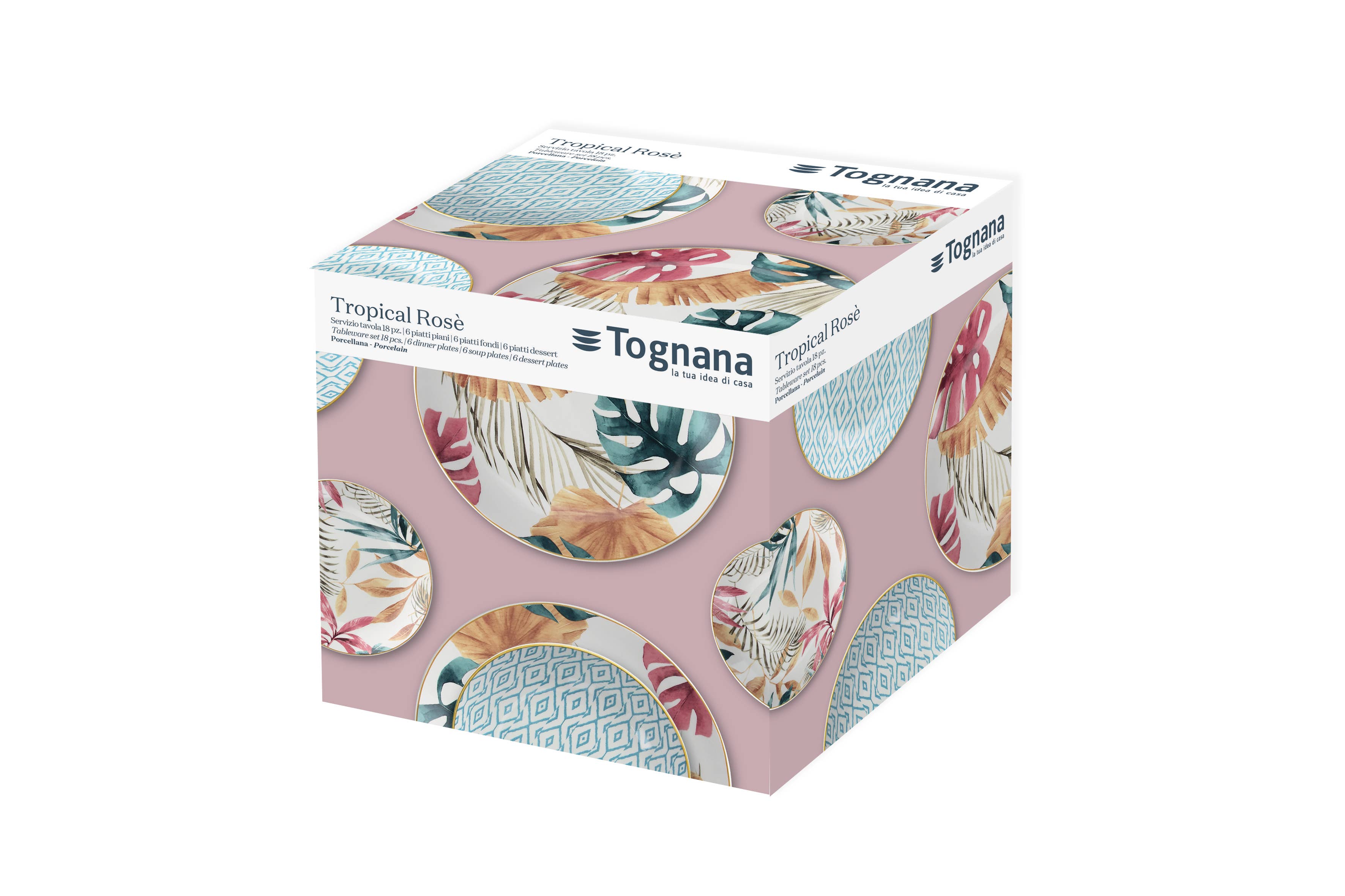 Tognana - Wholesale Dinnerware Set - Madison Tropical Rose' 18 Pcs Table Set1