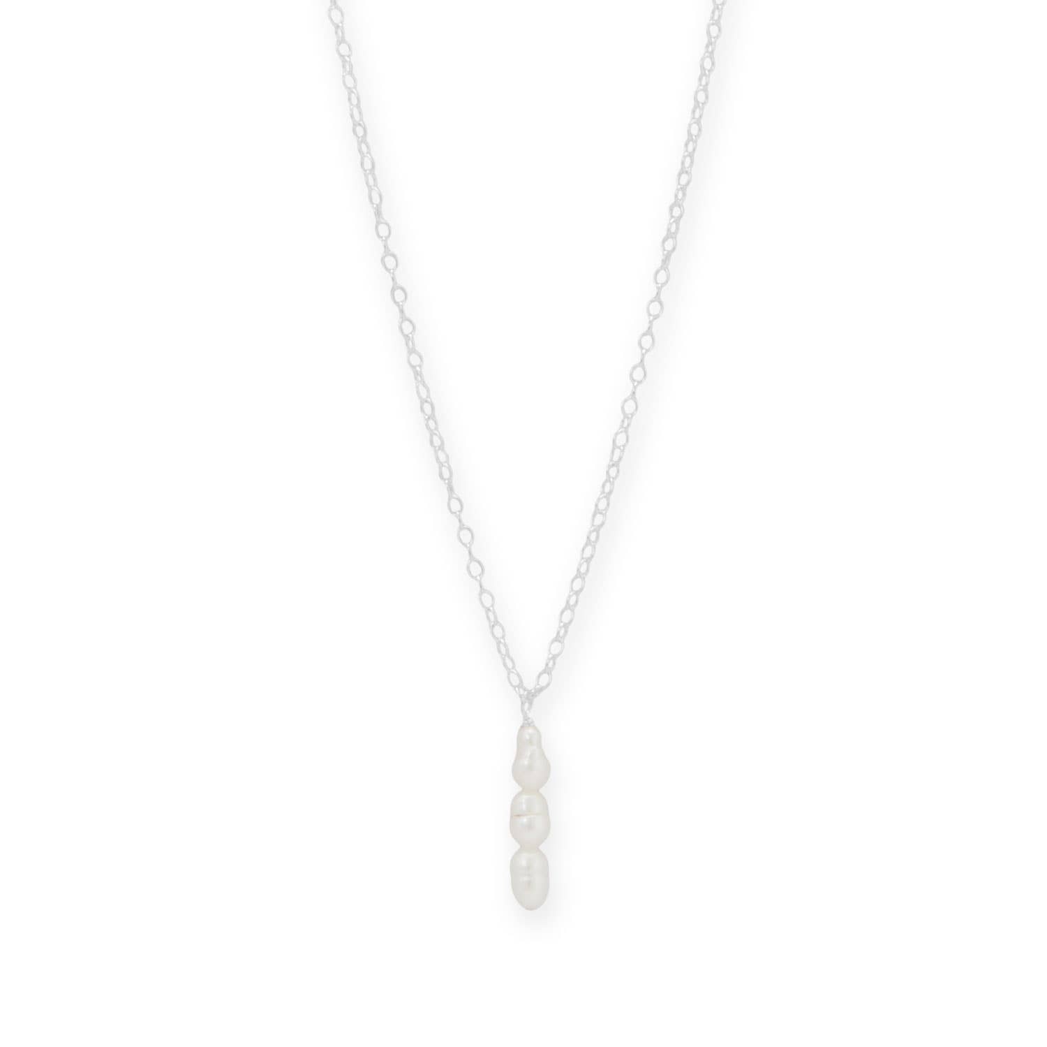 Silver Stars Collection – Engroshandel Halskæde med vedhæng – 16" + 2" dyrket ferskvandsrisperlehalskæde0