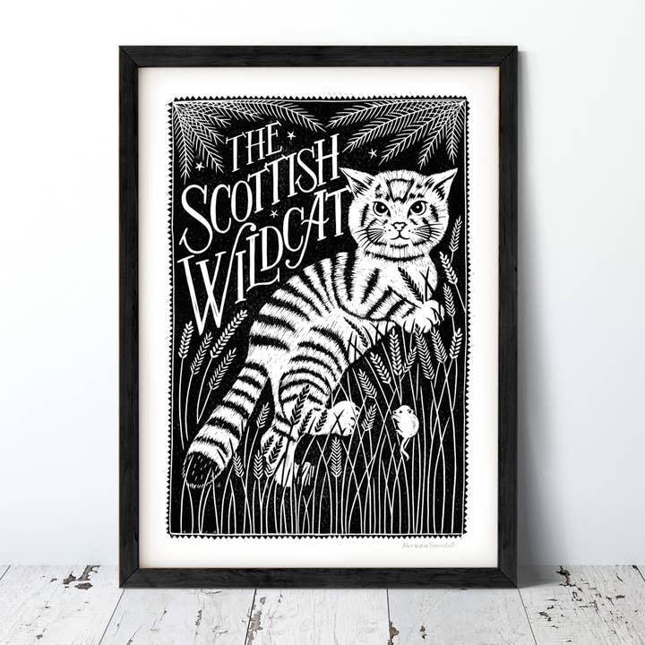 Scottish Wildcat Print for wholesale by Alexandra Snowdon