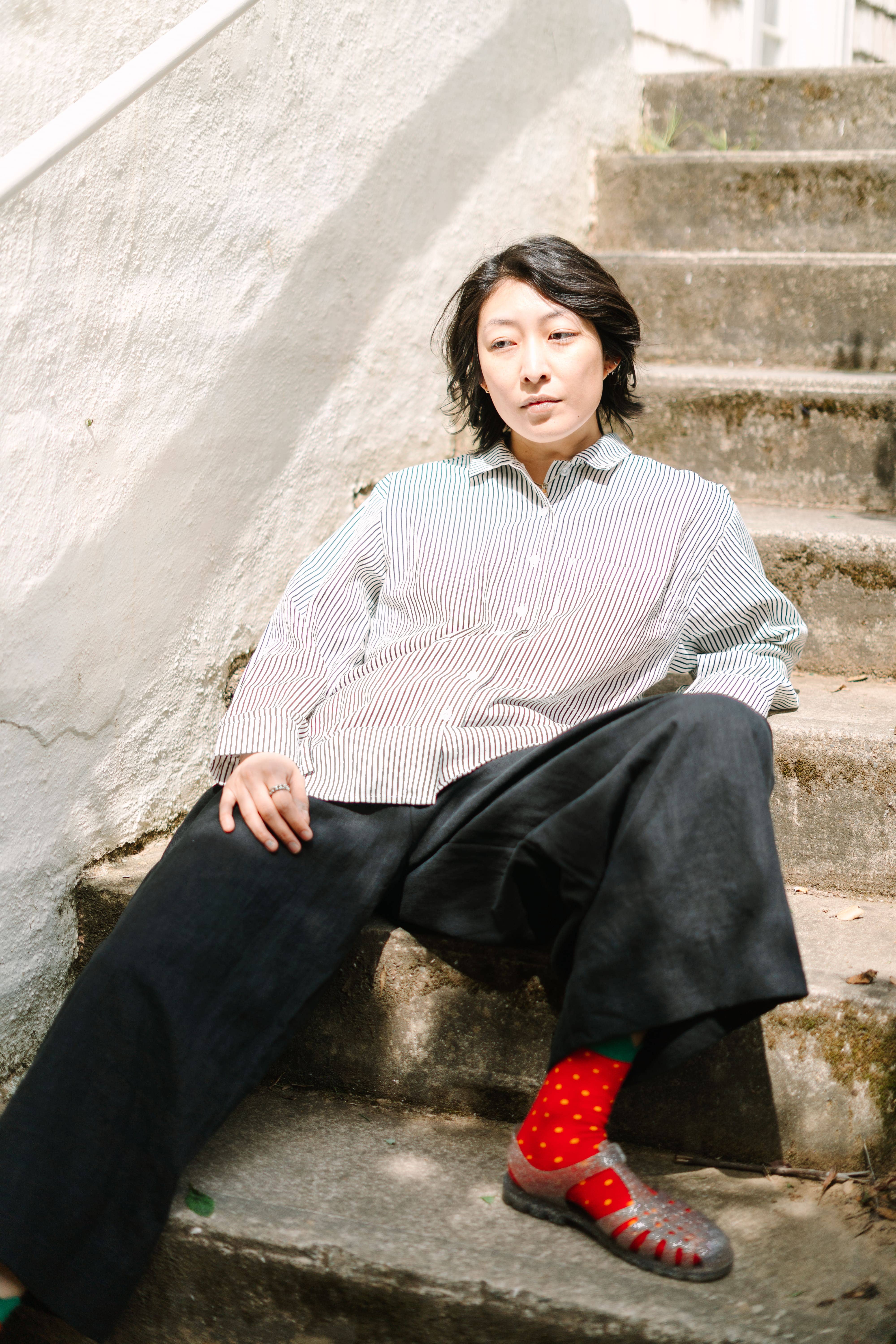 Nettle Studios - Wholesale Button Down Shirt - Unisex - Size Inclusive Plus Size Long Sleeve Button Up Striped Linen13