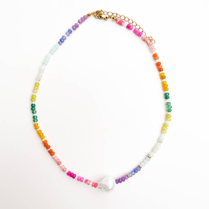 Pip & Co. - Wholesale Beaded/Pearl Necklace - Color Pop - Rainbow Pearl Gemstone Bead Necklace3
