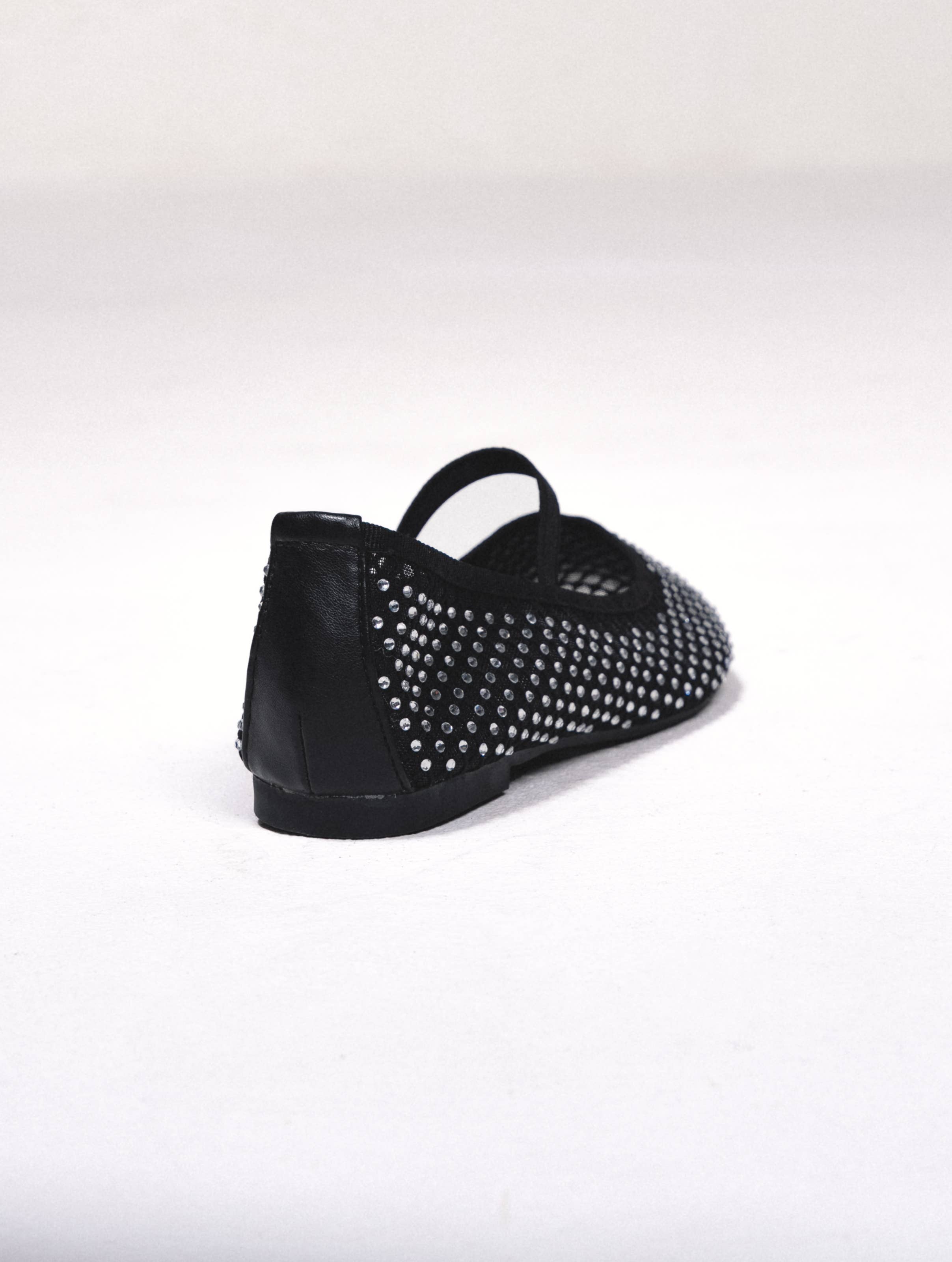 Svart Glittriga ballerinaskor med diamantdekoration för wholesale på Faire2