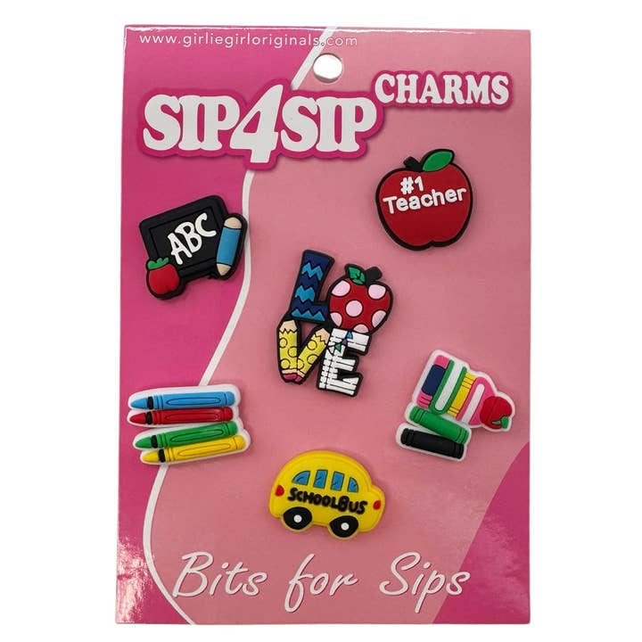 B4S-8 TEACHER LOVE CHARM for wholesale by Girlie Girl Originals