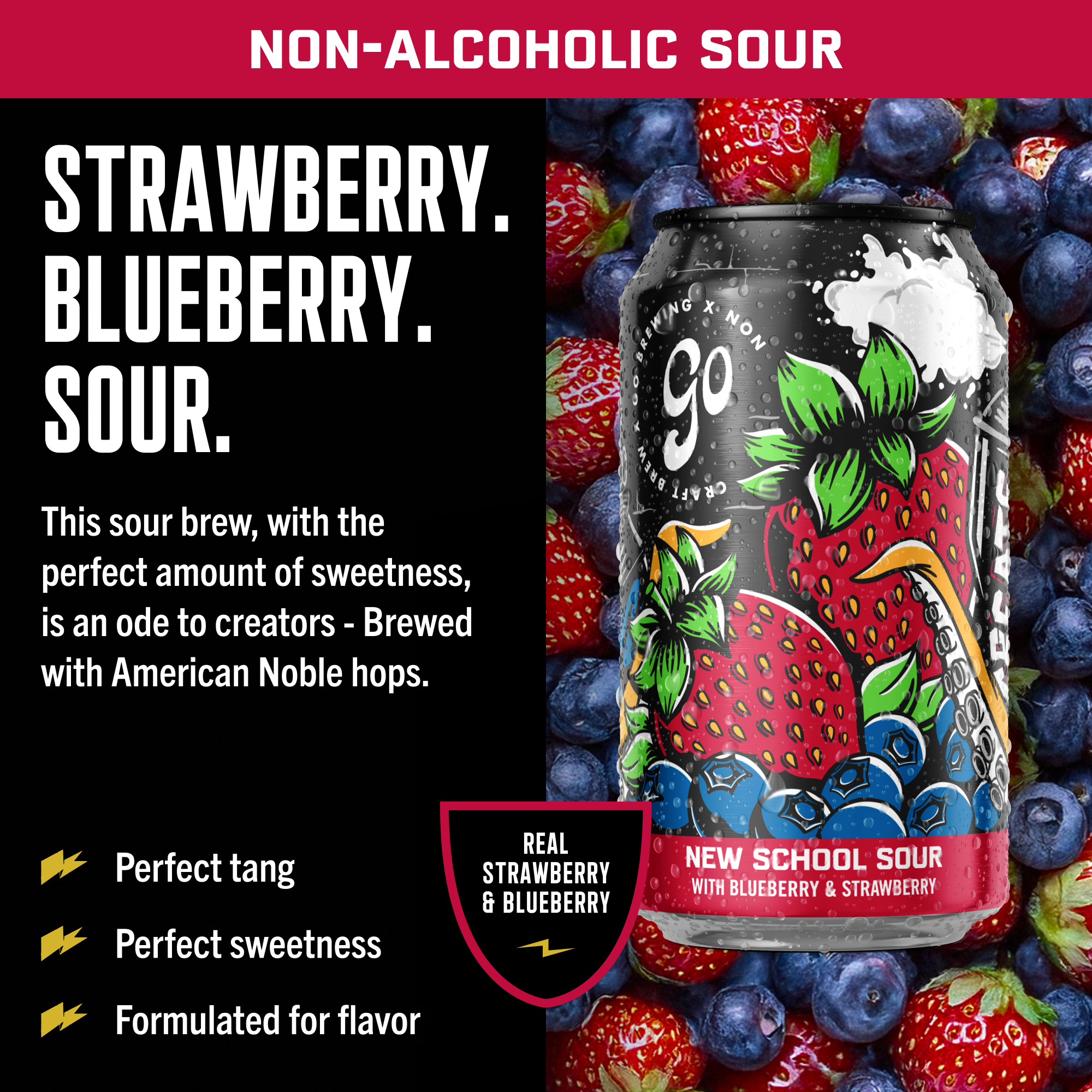 Go Brewing - Wholesale Non-Alcoholic Beer - Go Brewing New School Sour Berry -6 Pack -Non Alcoholic Beer1