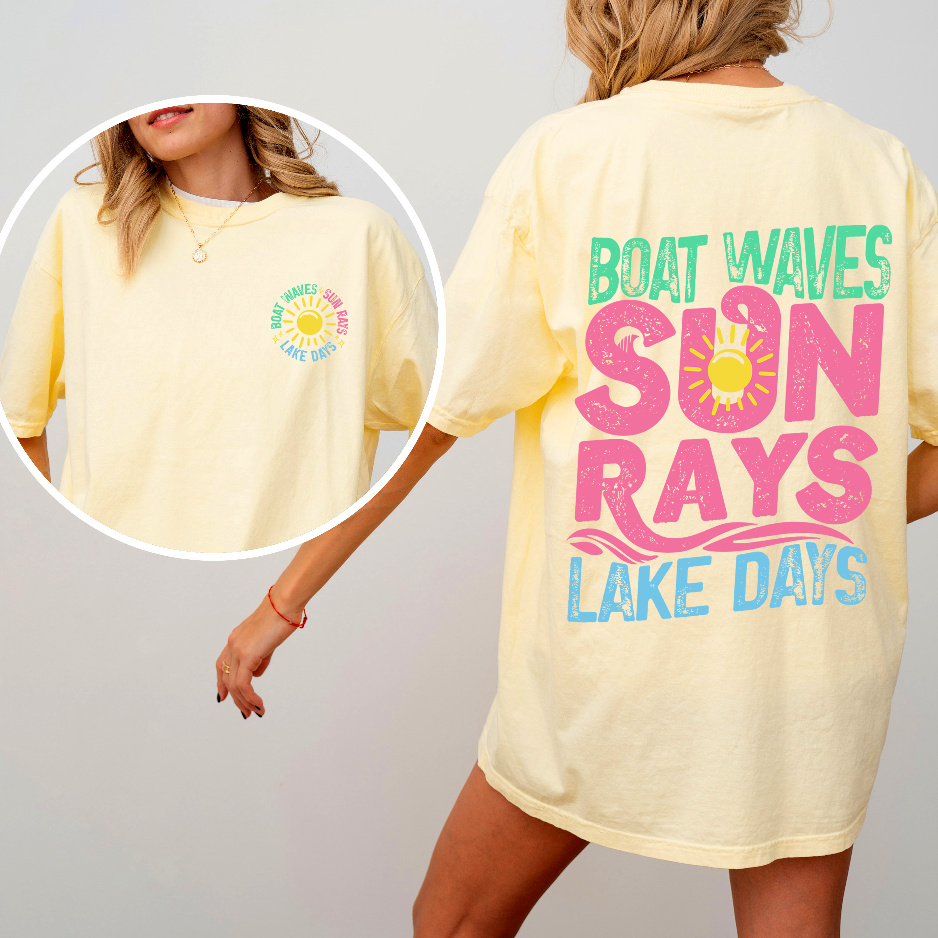 Refinery Number One LLC - Wholesale T-Shirt (Graphic) - Unisex - Lake Bum, Sun Rays, Lake Days Boat, Summer T-Shirt0