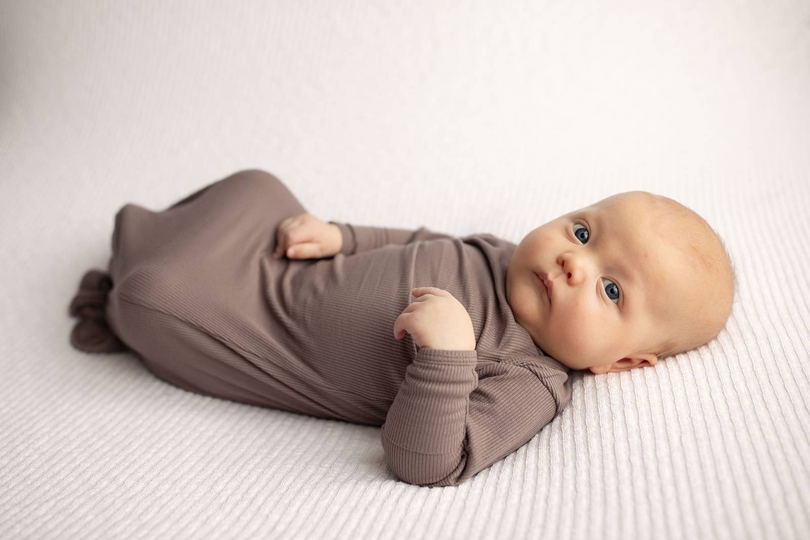 Three Little Tots - Wholesale Babygown - Baby - Cocoa Brown Ribbed Knotted Newborn Baby Gown sleepwear39