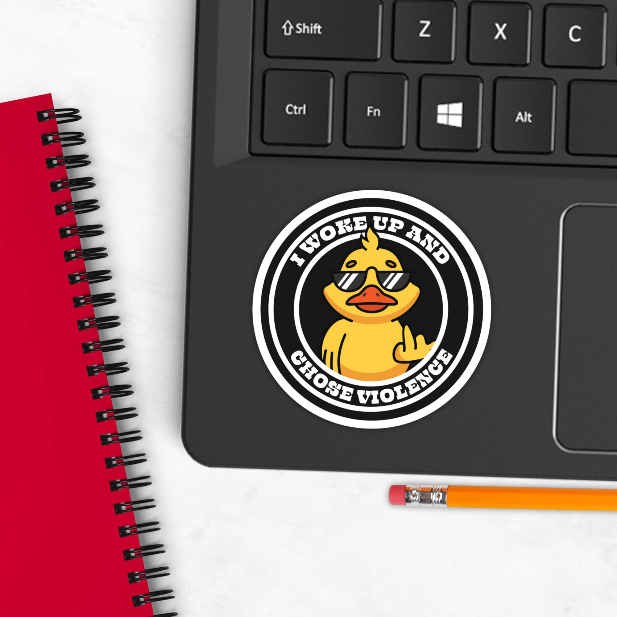 Coyote Color - Wholesale Sticker - Funny Redneck Sticker "I Woke Up & Chose Violence" Duck13