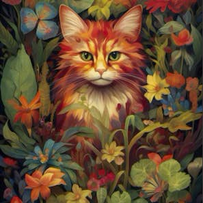 ikonink - Wholesale Everyday greeting card - Ginger in Wildflowers Card1