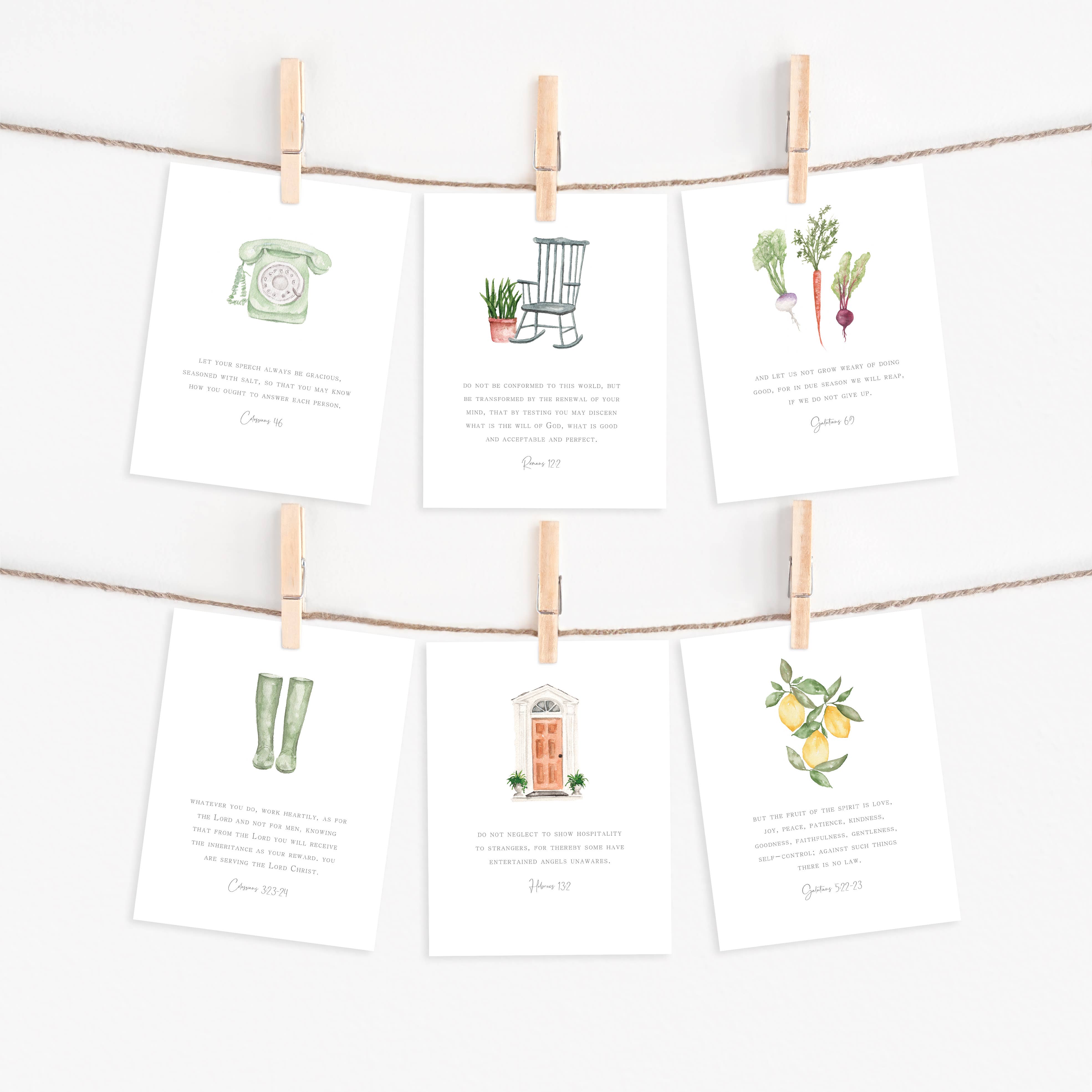 Me and Mary Shop - Wholesale Stationery/Notecard Set - Watercolor Bible Scripture Cards – SPRING 2