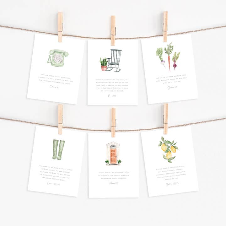 Me and Mary Shop - Wholesale Stationery/Notecard Set - Watercolor Bible Scripture Cards – SPRING 2