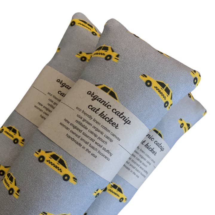 Greta Grabs a Cab Organic Catnip Cat Kicker for wholesale by Ciao Gatto Cat Market