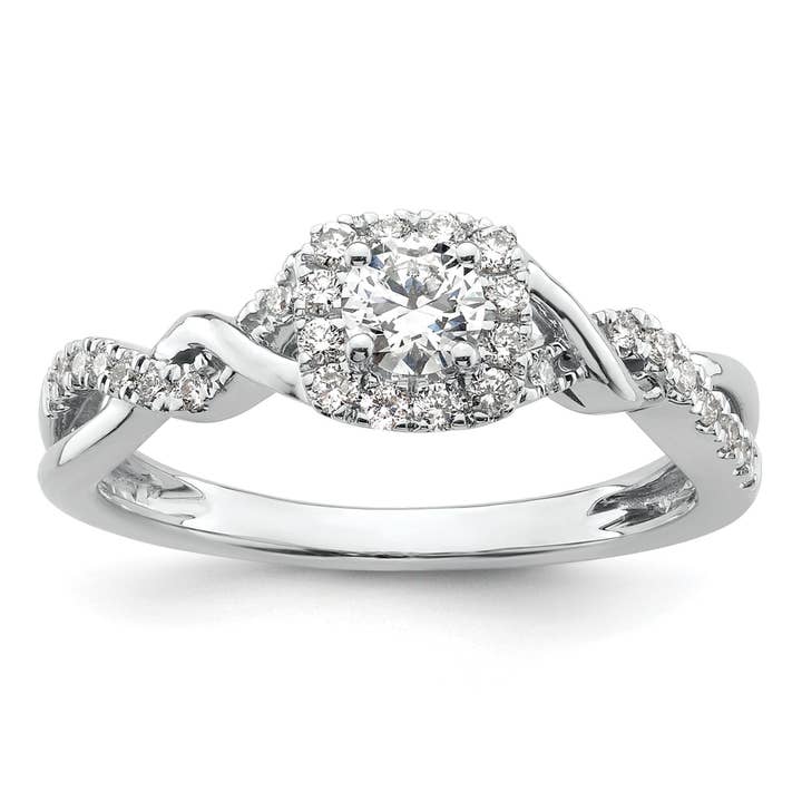 14k White Gold Lab Grown Diamond Bypass Engagement Ring 0.5 Ct. for wholesale by Fine Diamond