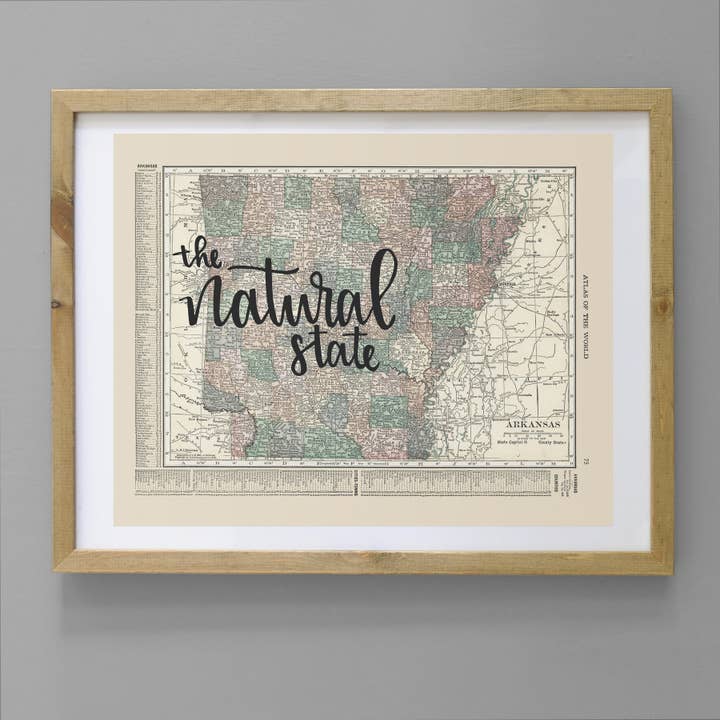 Vintage Map Prints - Arkansas for wholesale by Create Good Company