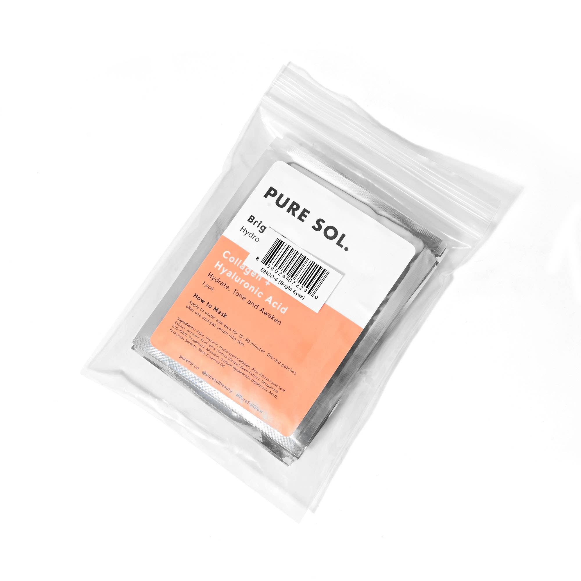 PURE SOL. - Wholesale Eye Treatment Mask - Bright Eyes Collagen Eye Mask - Single Sachet1