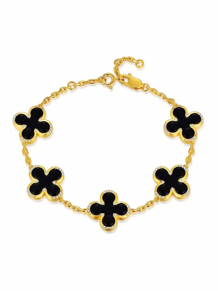 24K Gold Onyx Oasis of Serenity Bracelet for wholesale by Saurin Jiya