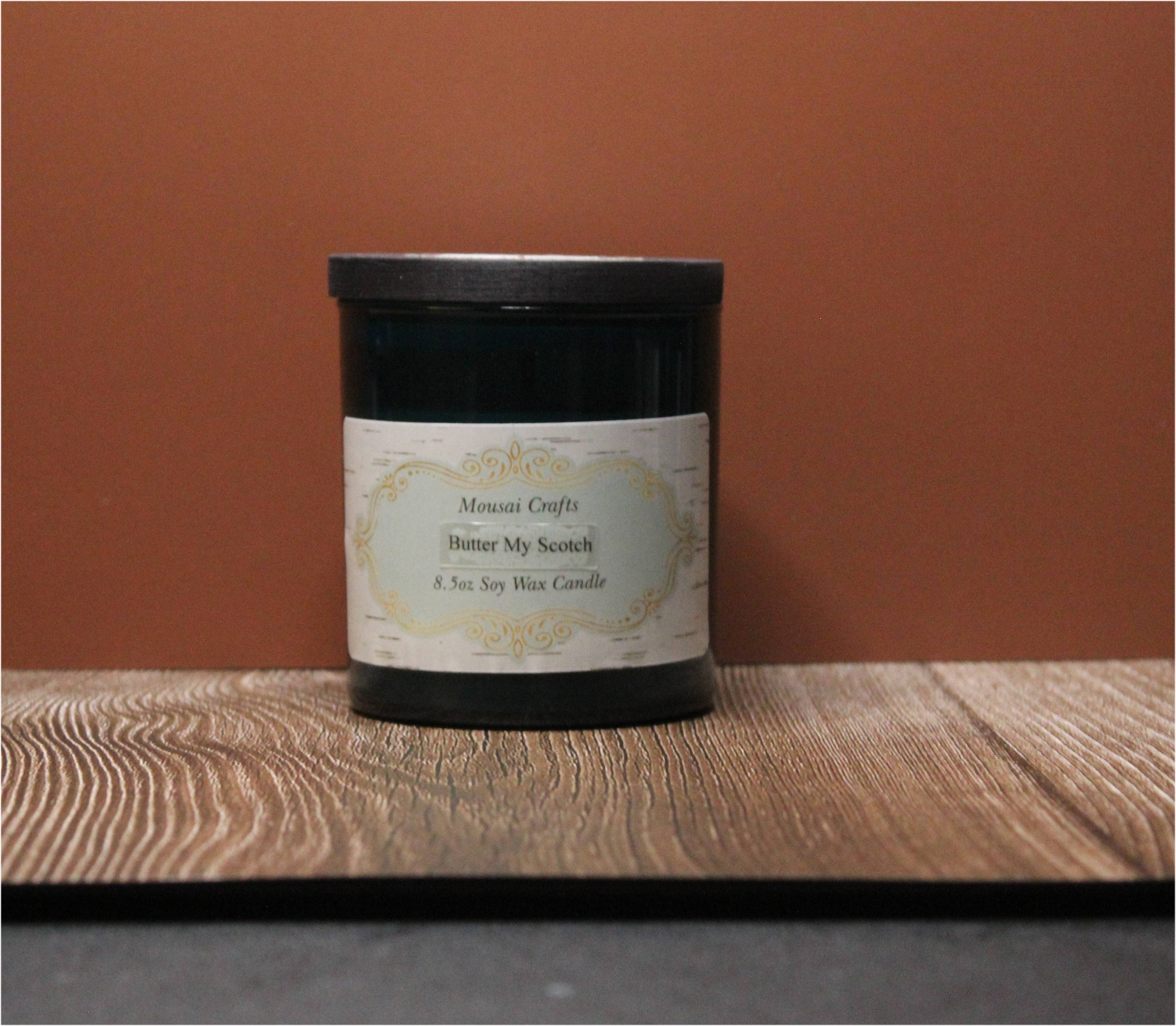 Mousai Crafts - Wholesale Jar/Filled Candle - Butter My Scotch 8.5oz Soy Wax Candle2