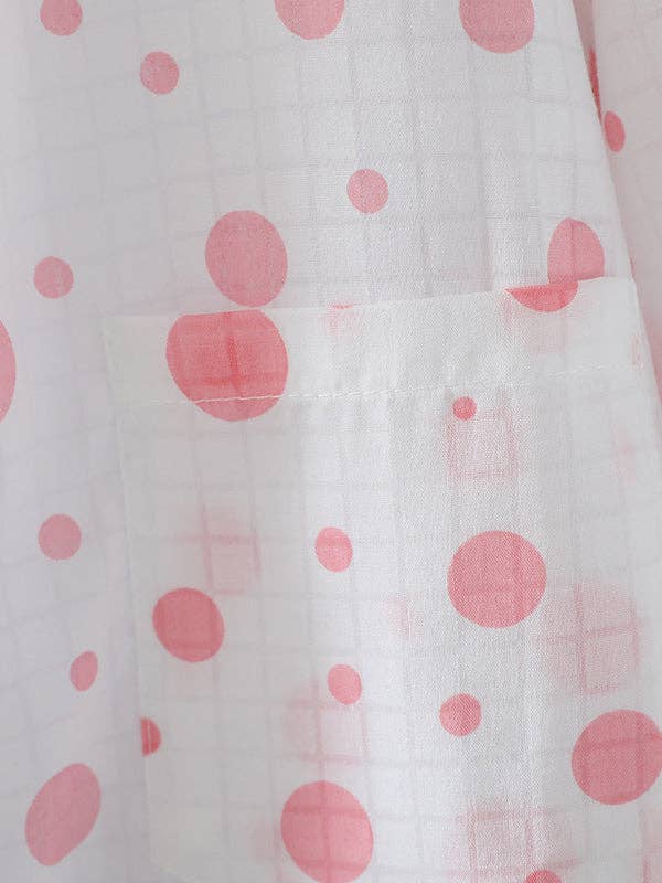 VividLux - Wholesale Button Down Shirt - Women's - Long Sleeves Loose Polka-Dot Lapel Shirts Tops7