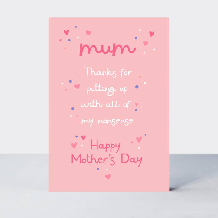 Petimo – wholesale Mother’s Day card – All My Nonsense Funny Pink Mother's Day Card
