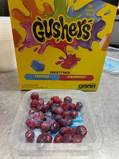 Freeze Dried Pickle Favorites and more - Wholesale Fruit Snacks - Powder coated Gushers (**NOT FREEZE DRIED ***) 4oz container