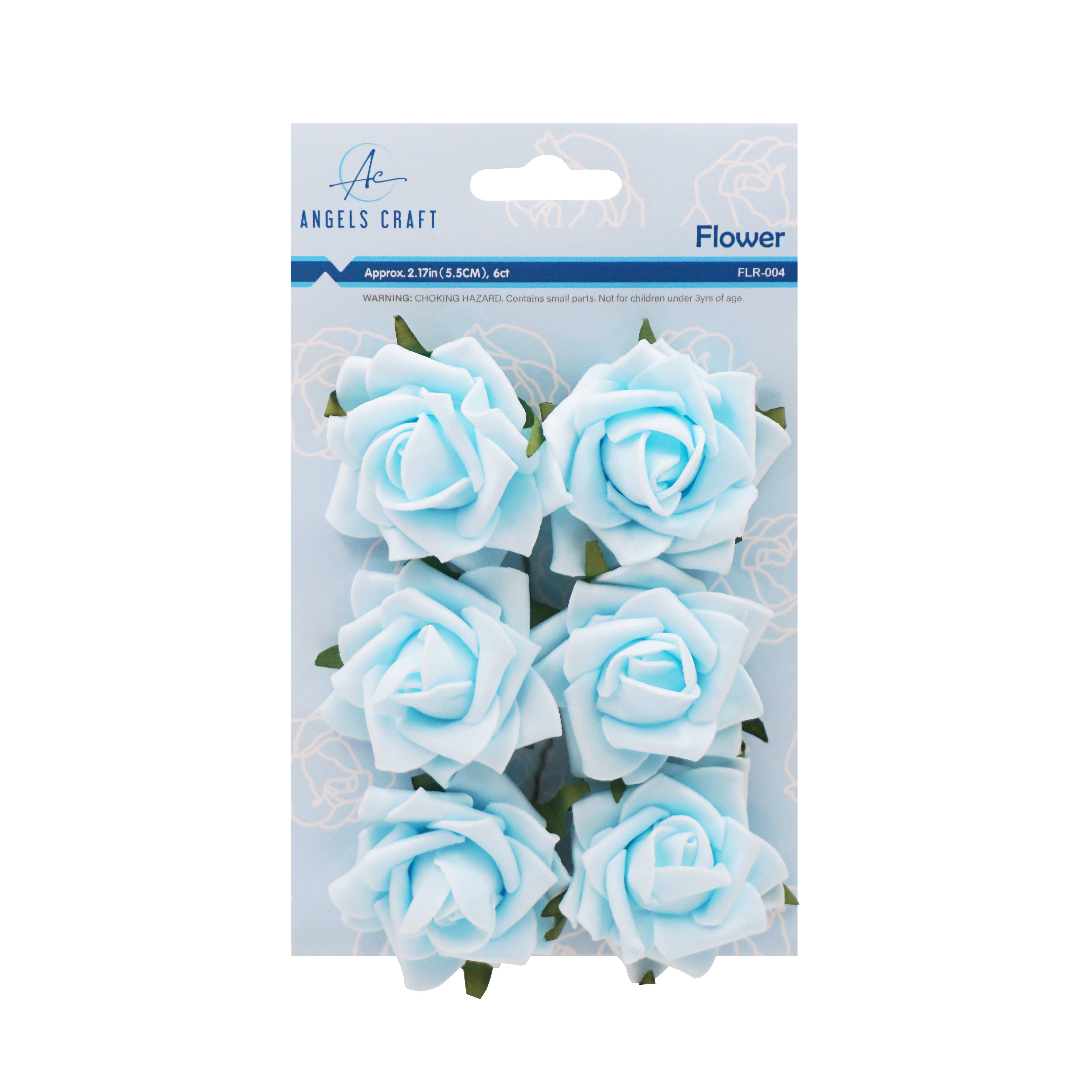 Angels Craft - Wholesale Artificial Flowers - Foam Flowers (Roses) with wire, 2.17" 6-ct8