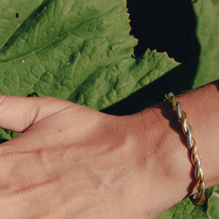 Nordic Muse - Wholesale Cuff Bracelet - Silver Twist Cuff Bangle, Waterproof7