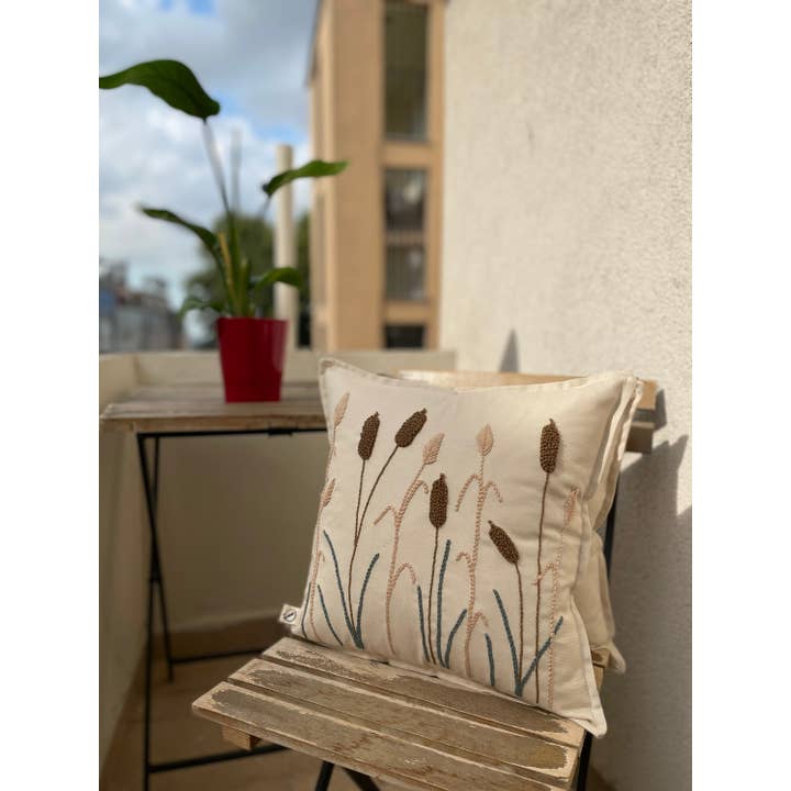 Punch Simple - Vente Housse de coussin - Housse de coussin en forme de roseaux brodés à l'aiguille perforée5