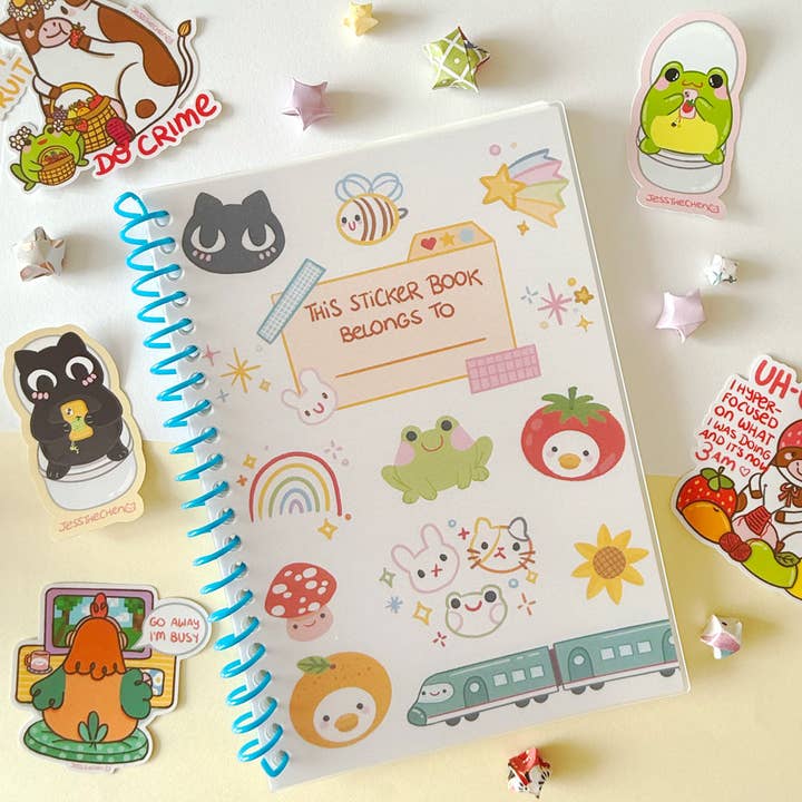 A5 Reusable Sticker Book | Spiral Bound Sticker Storage for wholesale by Jessthechen