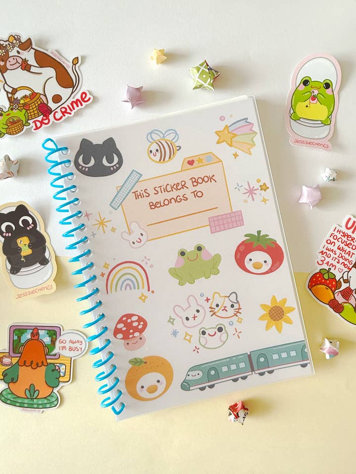 A5 Reusable Sticker Book | Spiral Bound Sticker Storage for wholesale by Jessthechen