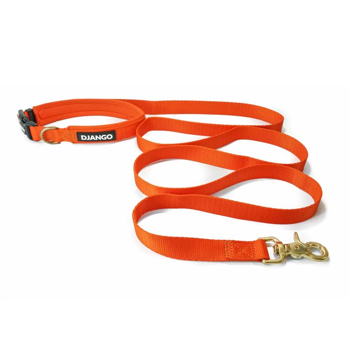Verstellbare Freisprech-Abenteuer-Hundeleine - Sunset Orange für den Großhandel von DJANGO