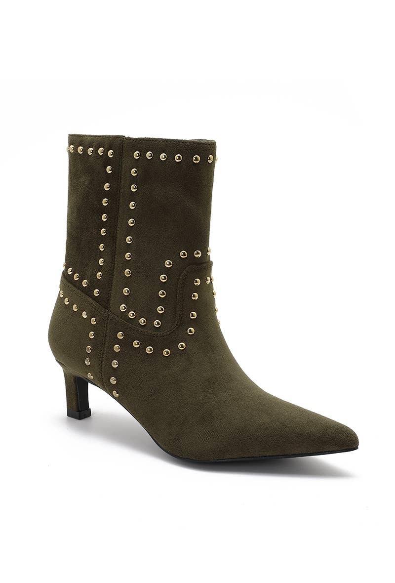 Joia Paris - Wholesale Booties - Women's - Western ankle boots with low heels, studded decoration GZ-30817