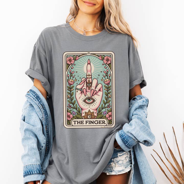 Lunastry - Wholesale Screen Printed T-Shirt - Women's - The Finger TShirt Apparel4