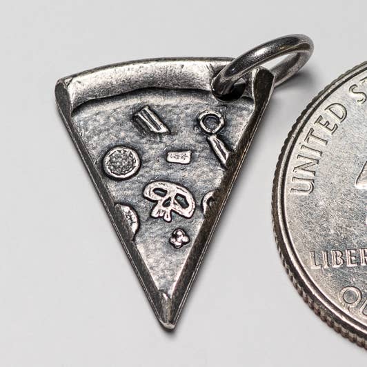 Enkel silverskiva av Supreme Pizza halsband eller nyckelring för wholesale av Shire Post Mint