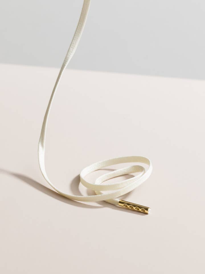 Off White | Cordones encerados planos para venta al por mayor de Senkels