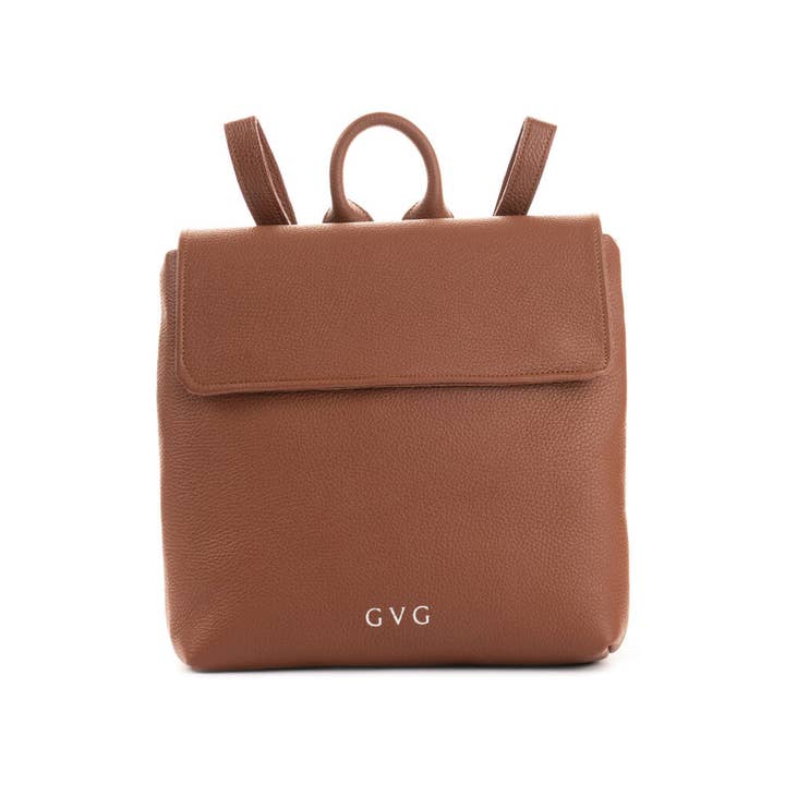 Læderrygsæk - Tan & Navy for engroshandel hos GVG Accessories