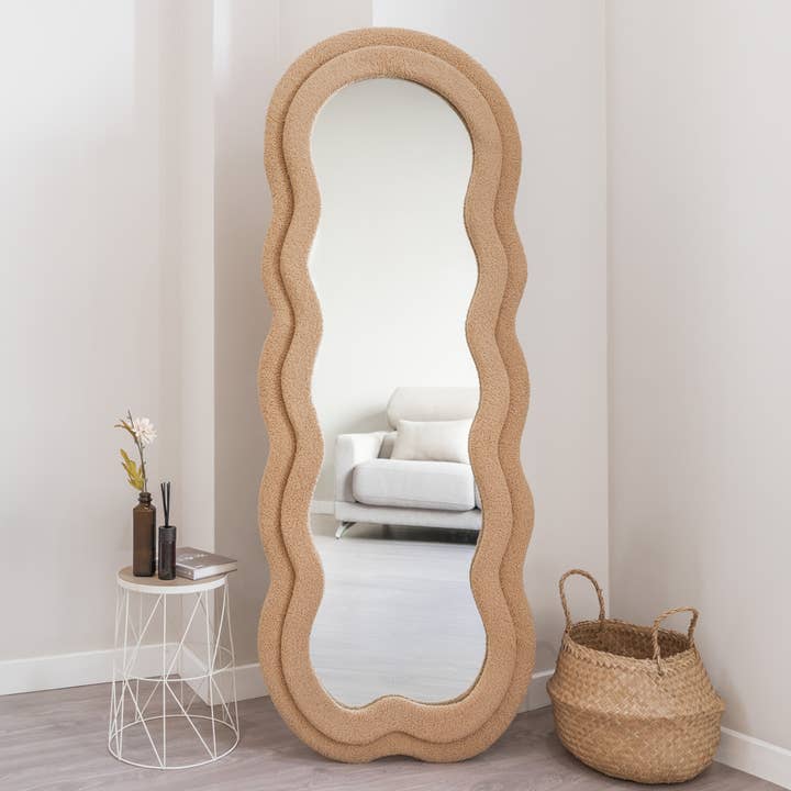 Flamingueo - Wholesale Wall mirror - Full Body Standing Mirror with Brown Terry Cloth Frame4